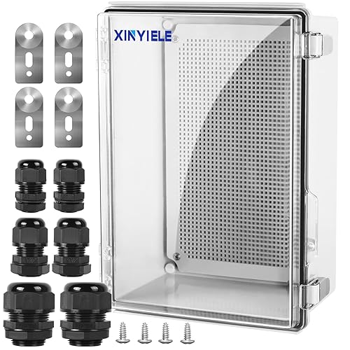 Miniatura 9 de Caja de conexiones de plástico ABS impermeable para proyectos al aire libre, IP67, resistente a la intemperie, a prueba de polvo con cubierta con