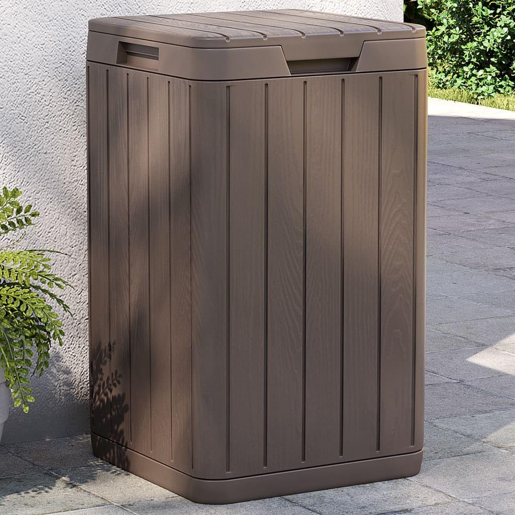 vidaXL Cestino per Rifiuti da Esterno Marrone 38x38x65 cm in PP