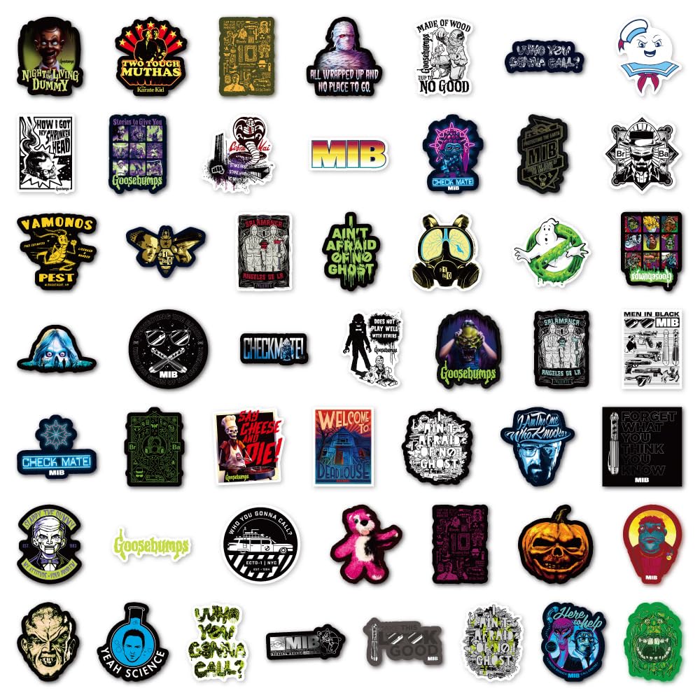 100 Adesivi Ghostbusters In Vinile Impermeabili - Set Sticker Per Laptop, Auto, Skateboard, Borraccia - Regalo Per Ragazzi E Adulti - 3