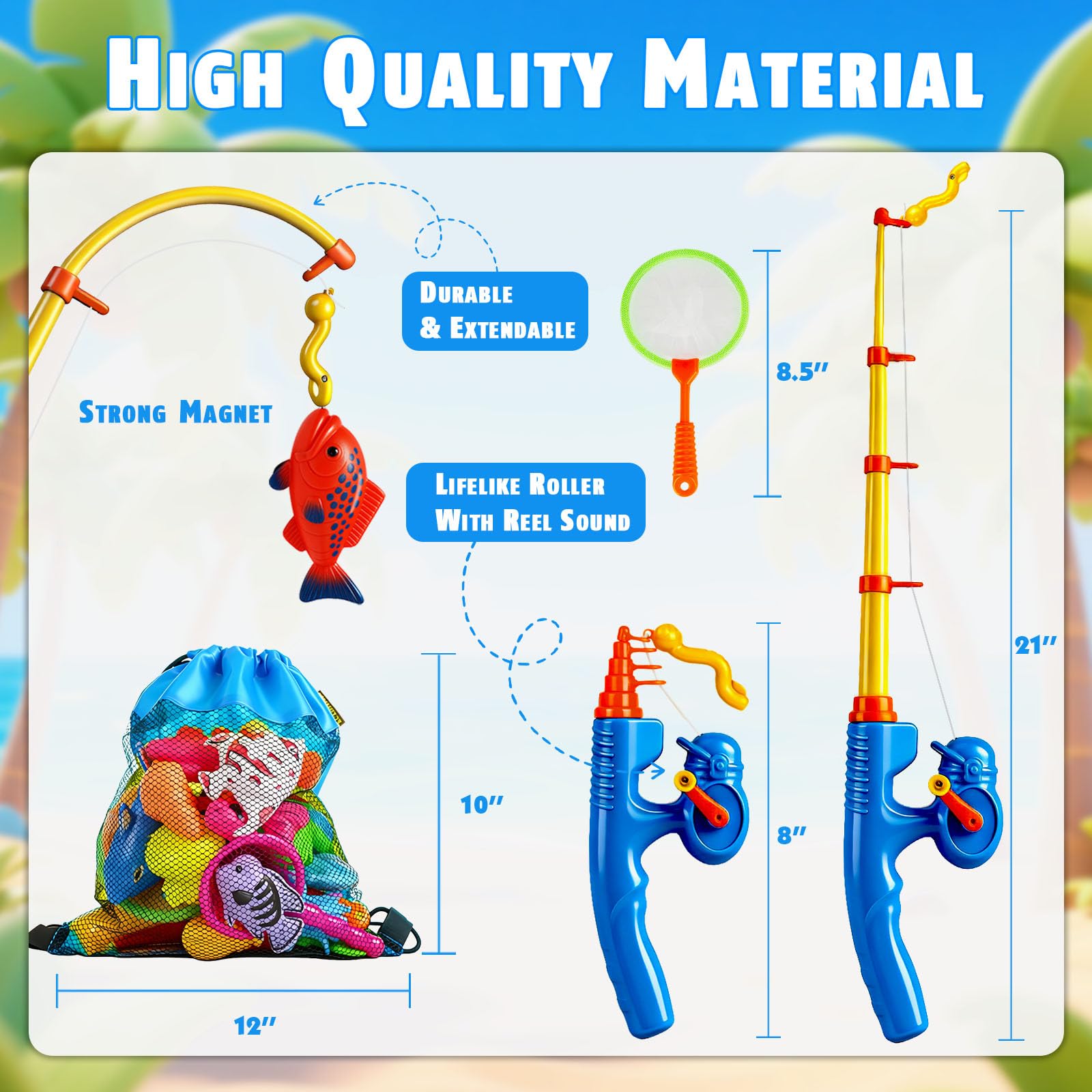 CozyBomB™ Magnetic Fishing Toys for Kids + Extra 4 Poles : Toys & Games