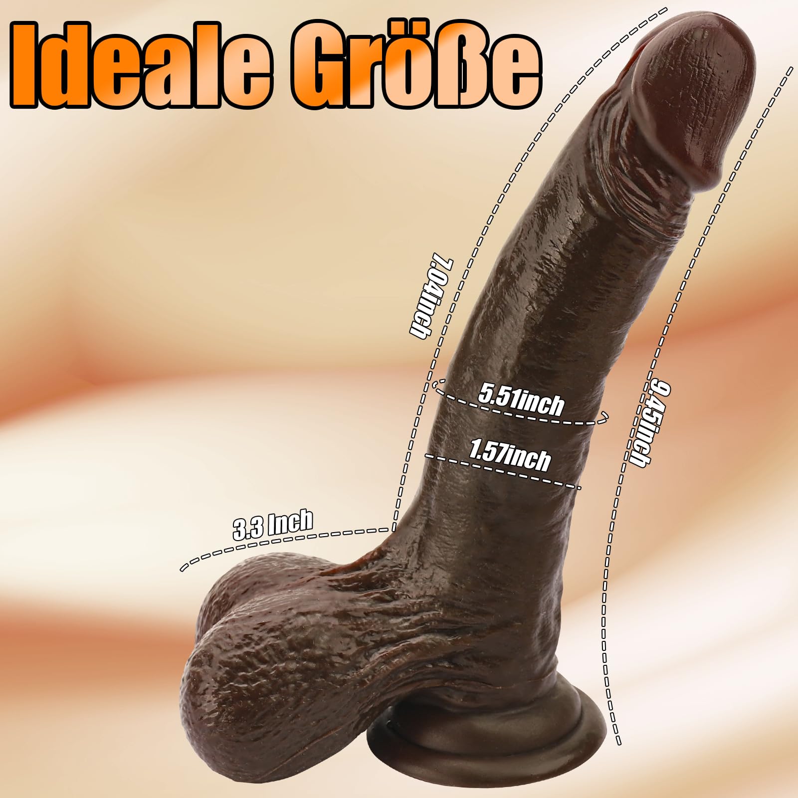 23CM Realistischer Dildo Sexspielzeug, Anal Dildo Penis mit Schaukeln Großen Hoden & Stärkerem Saugnapf, XXL Bbc Analdildo aus Weichem Silikon, Dildo mit Vorhaut Sex Spielzeug für die Frau Männer Solo