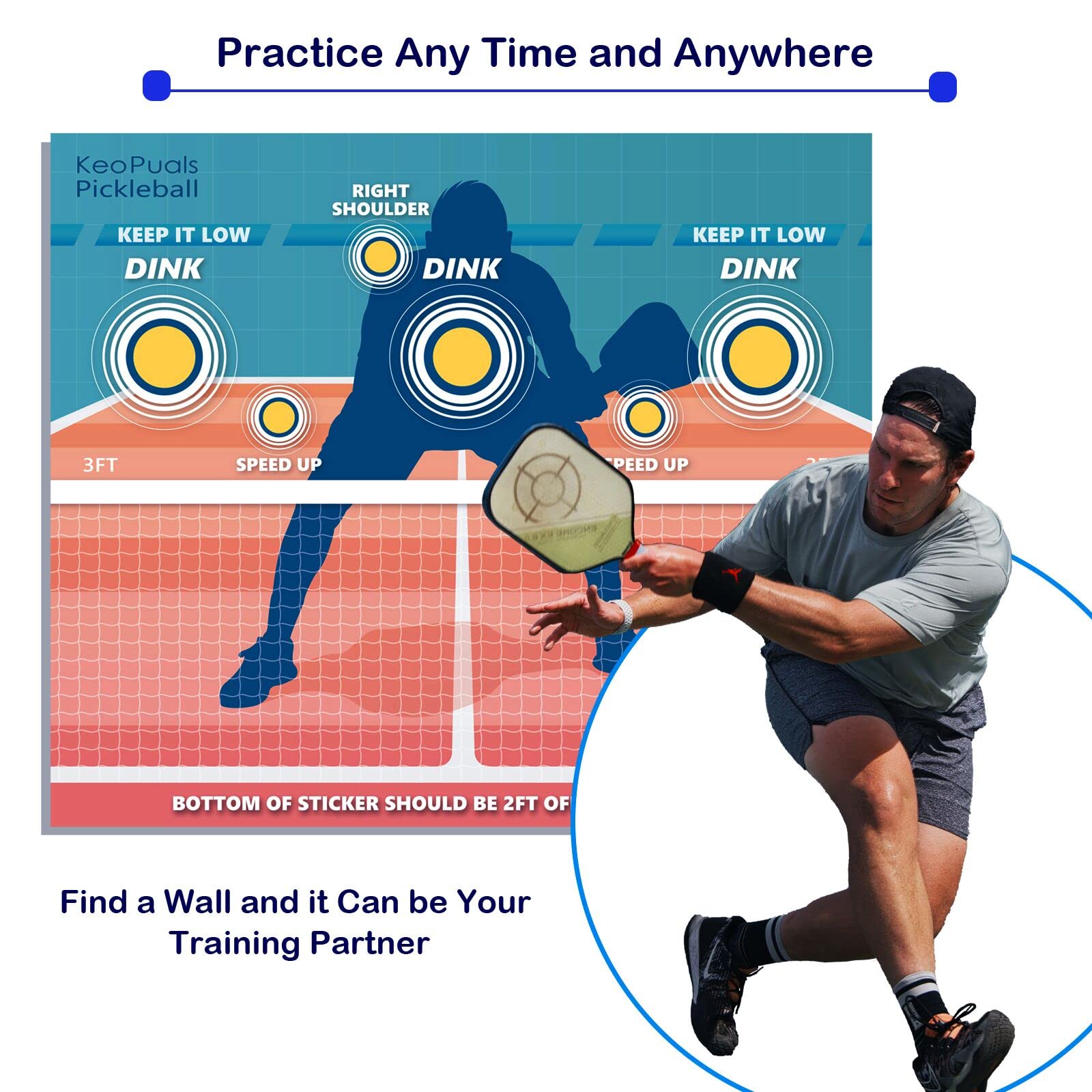 Pickleball Dink Pad for Pickleball Training Wall Dink Pads for