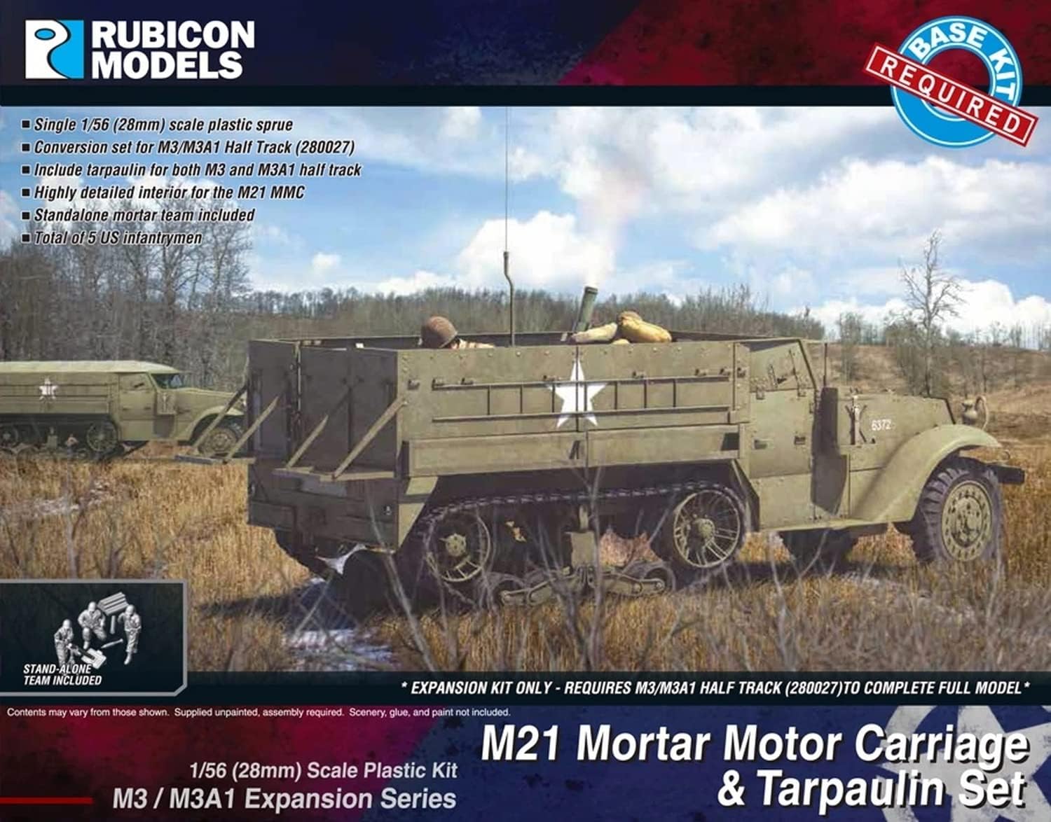 Rubicon Models M3/M3A1 Expansion Kit - M21 MMC & Tarpaulin Set (1:56th Scale / 28mm)