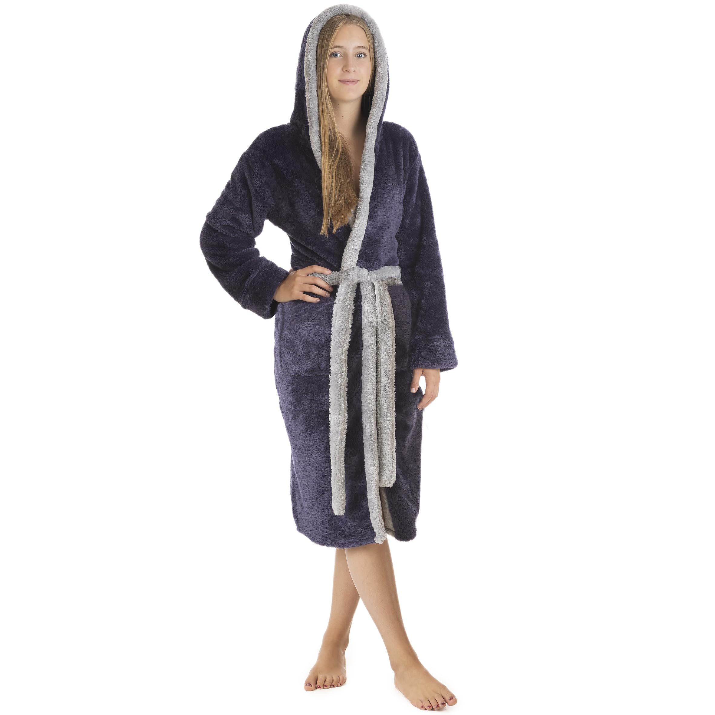 LEBENGOOD Accappatoio donna inverno – Accappatoio donna in pile, vestaglia da casa signora, coralina, accogliente, microfibra OEKO-TEX®