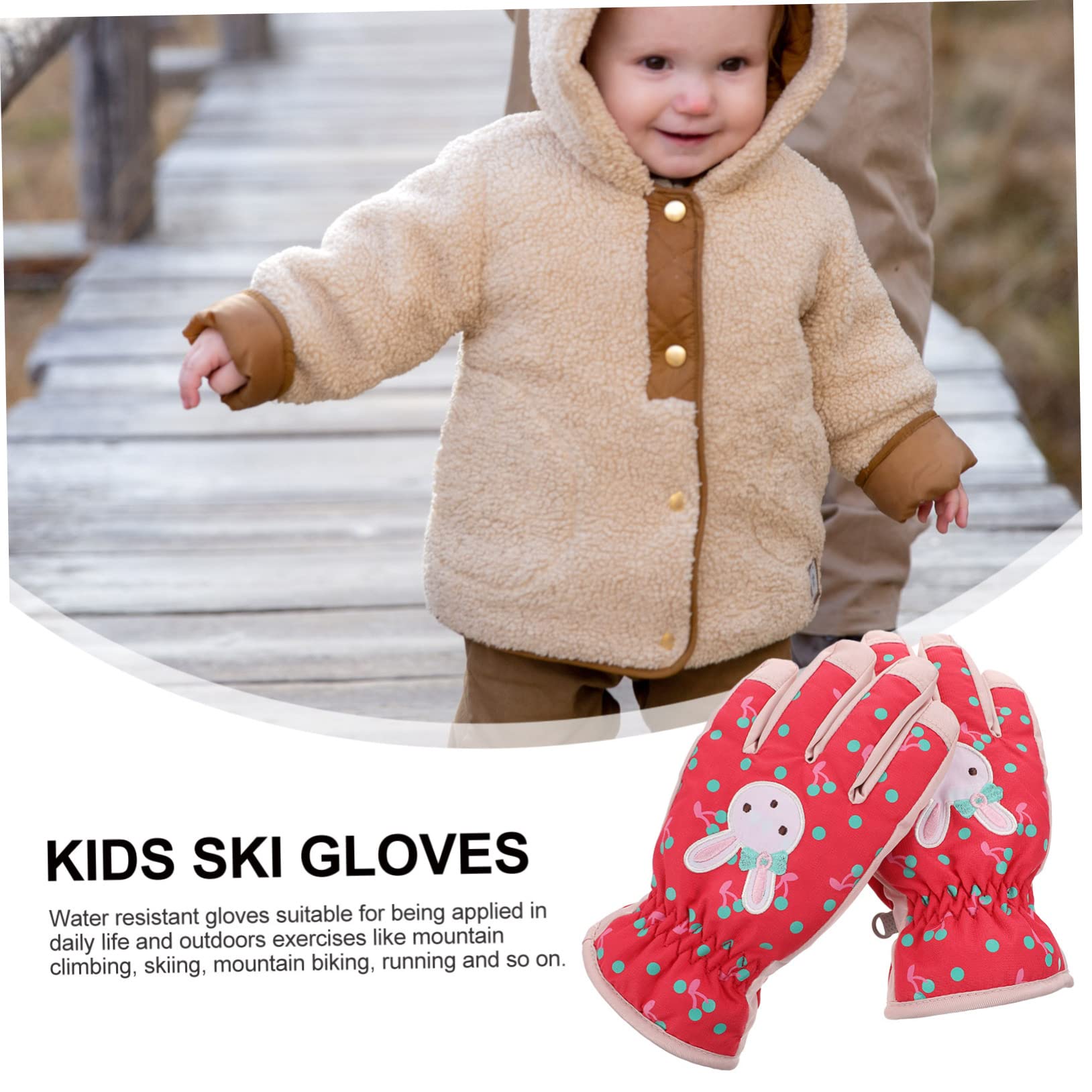 ABOOFAN 2paare Mädchen Ski-Handschuhe Winddichte Und wasserdichte Winterhandschuhe Für Junge Mädchen Mit Anti-rutsch-Funktion Warm Und Bequem Für Outdoor-aktivitäten Im Schnee
