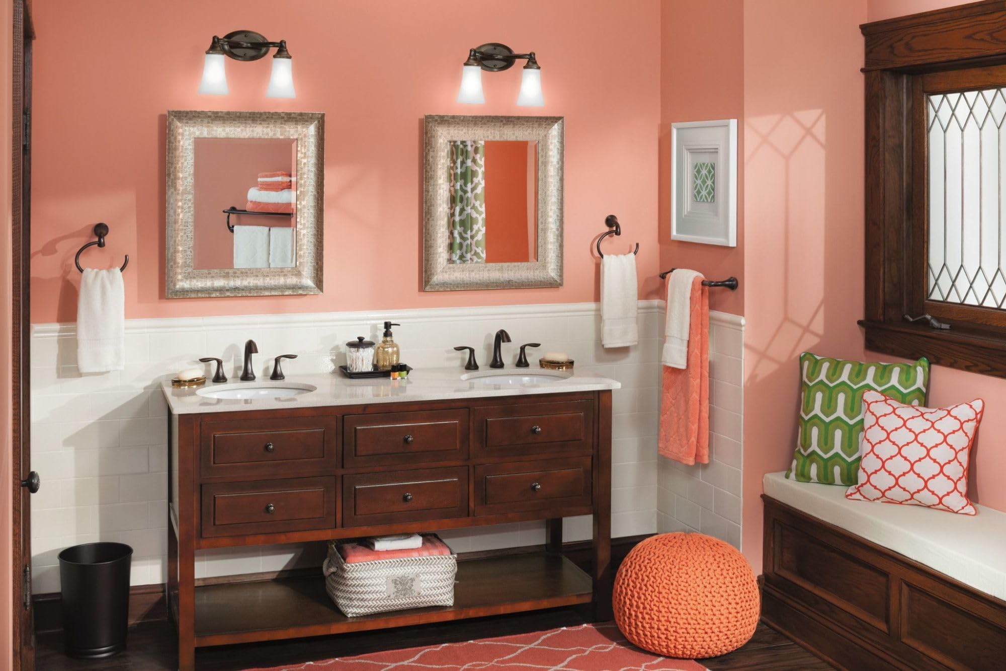 Moen YB2864ORB Eva 4-Light Dual-Mount Bath Bathroom Vanity Fixture With...