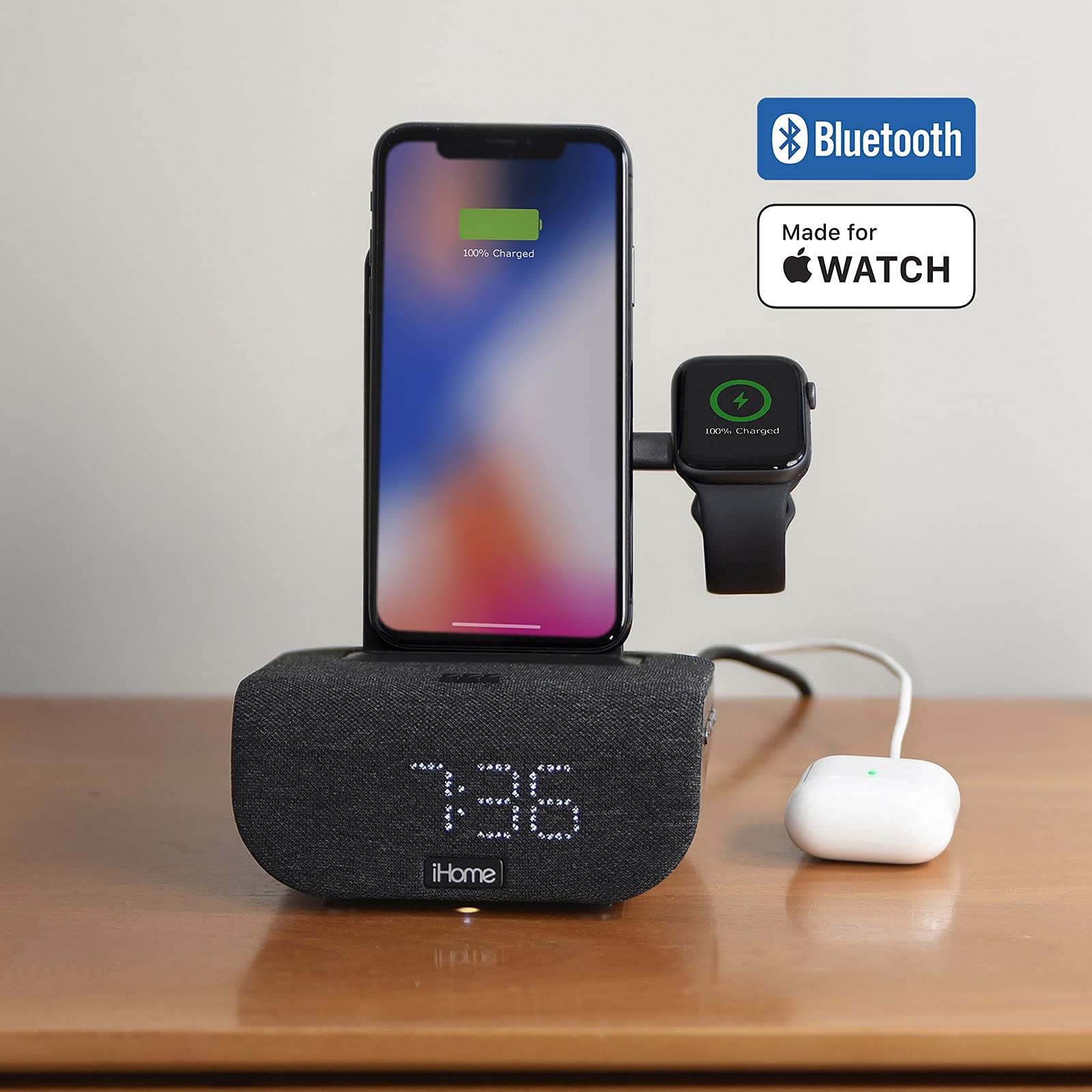 Ihome Timebase Ihome Alarm Clock With Apple Watch Charger Ihome