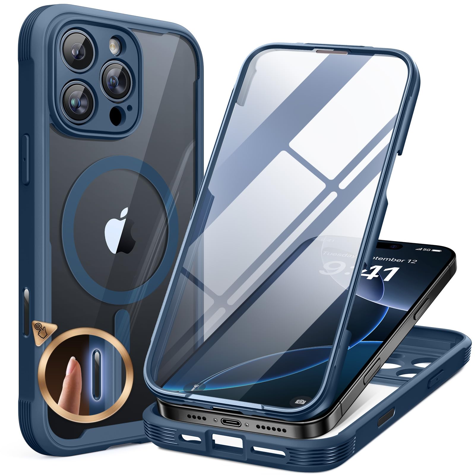 Miracase für iPhone 17e Hülle & iPhone 16e Hülle für MagSafe,[360° Ganzkörper-Stoßfest],integrierter Kratzfester Panzerglas-Schutz,Voll-Kameraschutz,langlebige, Handyhülle für iPhone 17e/16e,Minzgrün