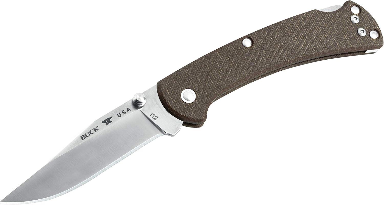 Bеѕt Rеvіеw Buck Knives 112 Slim Pro Folding Pocket Knife with Thumb Studs and Removable/Reversible Deep Carry Pocket Clip, Micarta Handle, 3 S30V Blade
