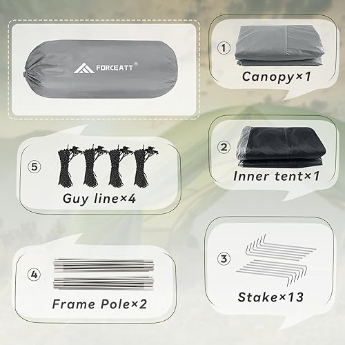 Miniatura 5 de Forceatt Tienda de campaña para 234 personas, tienda de campaña profesional impermeable y resistente al viento, ligera, adecuada para exteriores,