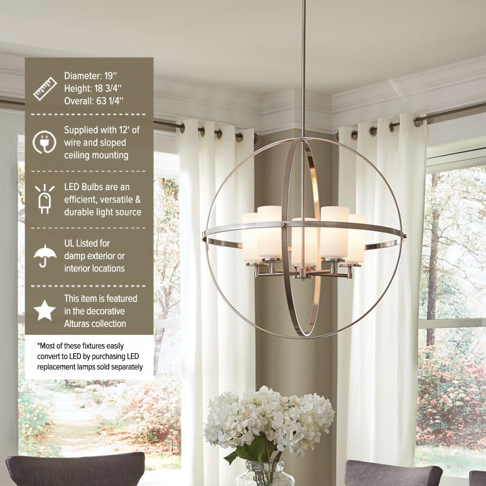 🔥 Crazy Deals Sea Gull Lighting 6624603-962 Alturas Three Light Pendant Brushed Nickel