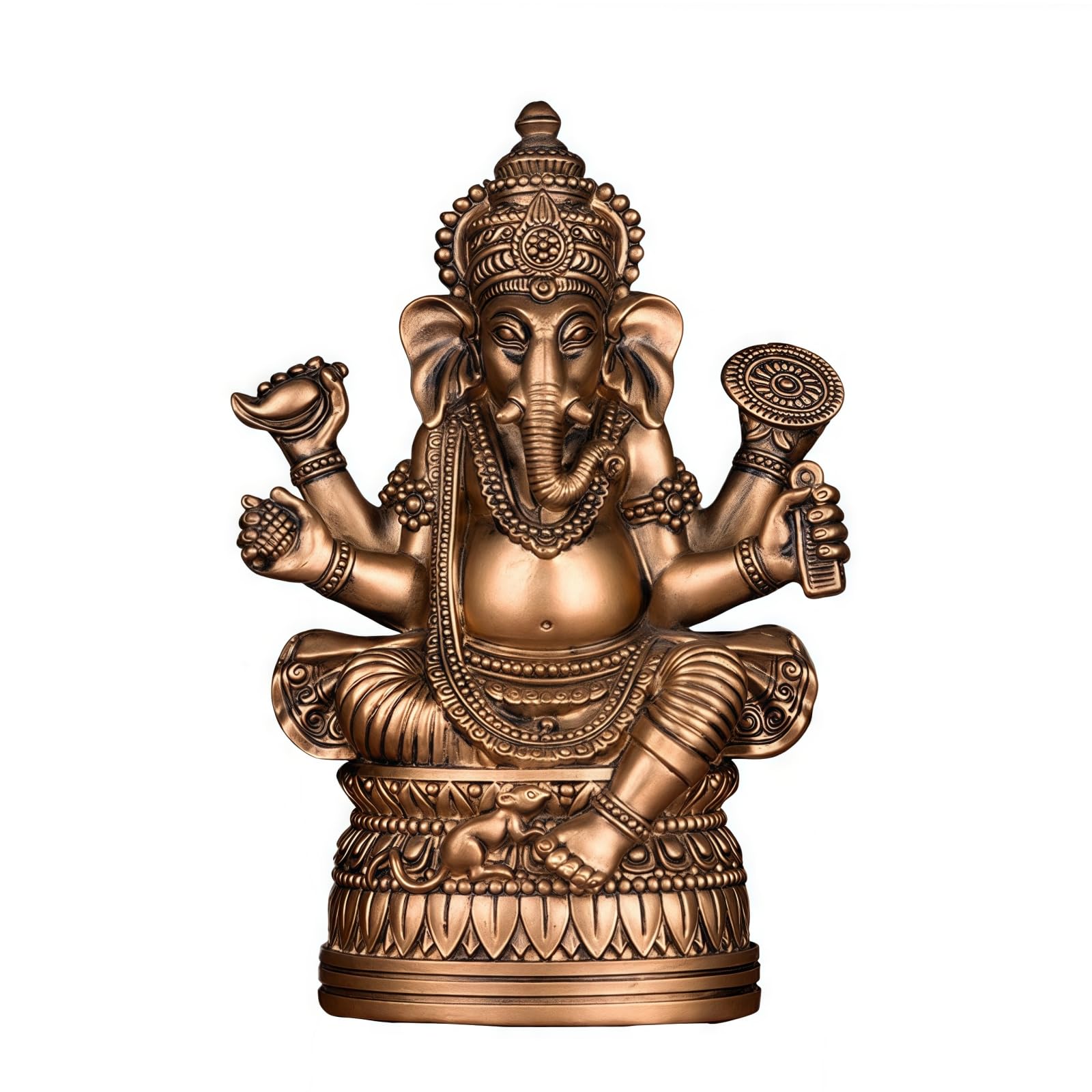 Ganesha Statues, Ganapati, Ganesh Statue, Ganesha Idol, Ganapati Ganesh Figurine - Ganesh Idol for Car Dashboard, Ganesha Idol Car Dashboard, Ganpati Car Dashboard, Chakra Decor (Brass)