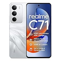 realme C71 Smartphone 4G,6+128GB,Batteria 6000 mAh,Ricarica rapida 45 W,Fotocamera AI da 50MP,Display 120 Hz,Resistenza agli urti di grado militare,Impermeabilità quotidiana,Bianco (Senza Adattatore)