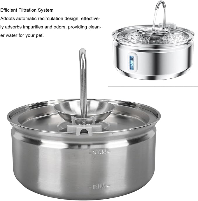 Fuente de Agua para Gatos Acero Inoxidable 3.2L Automática miniatura 3