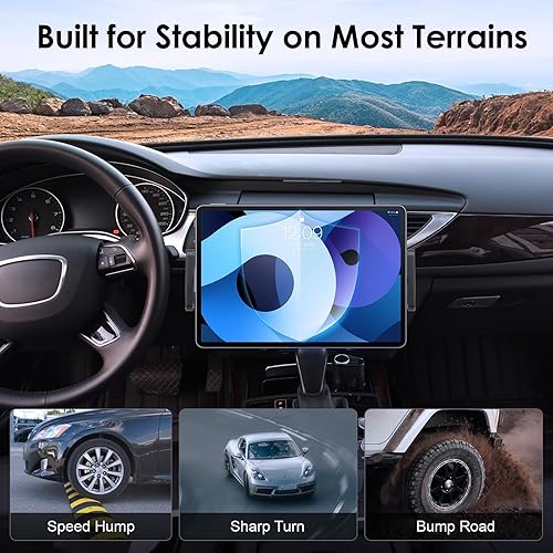 Miniatura 7 de EEEKit Soporte para tablet 2 en 1 con ranura para CD, soporte universal de rotación de 360 para dispositivos de 4 a 11 pulgadas, color negro