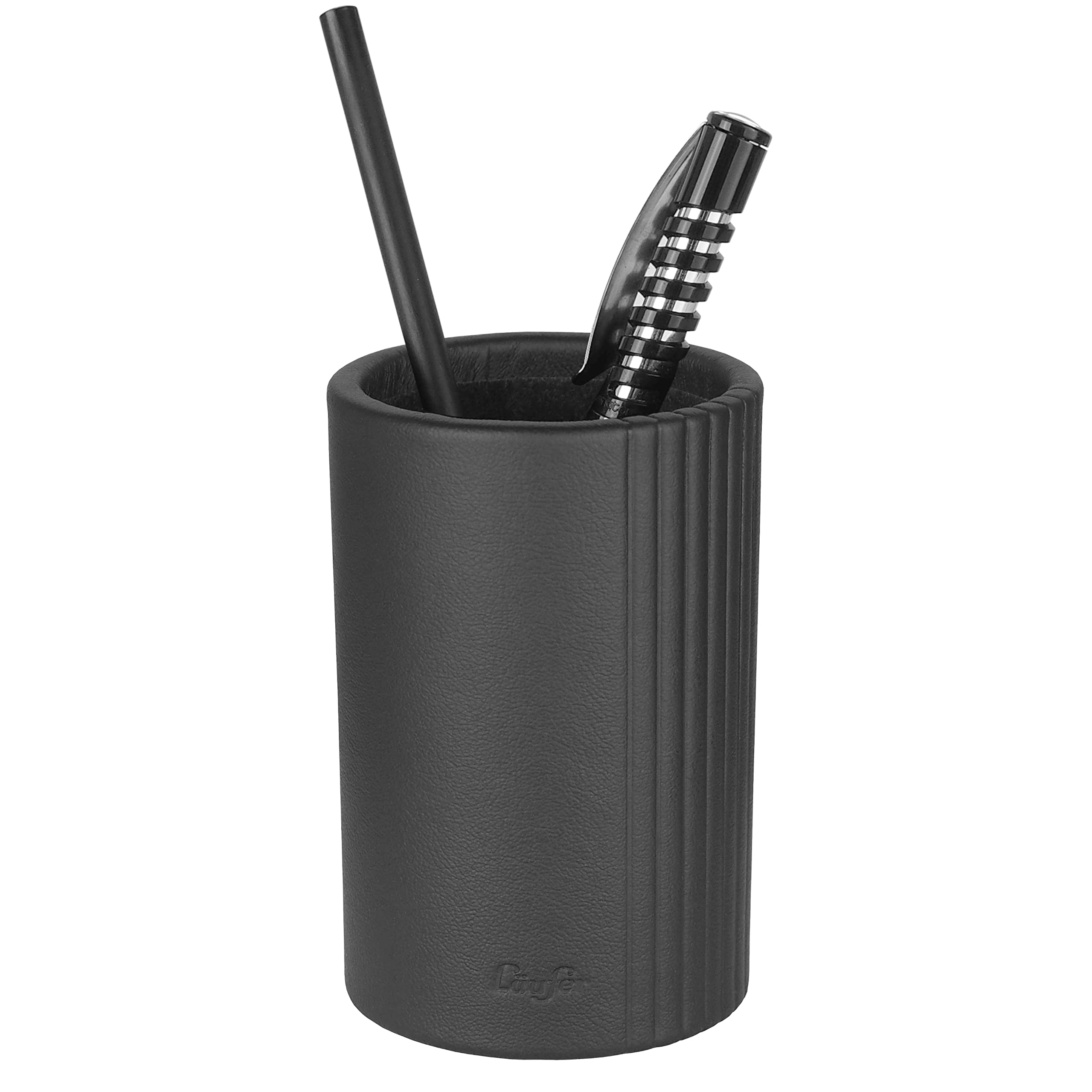 Tavolo e Panche e scrivania di accessori in pelle Portapenne Nero