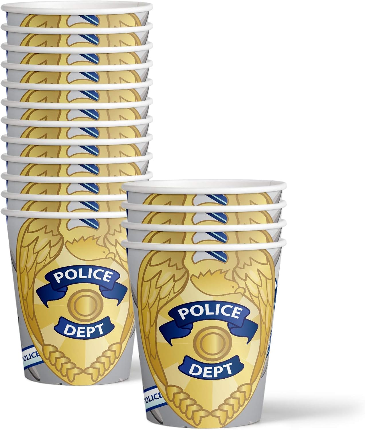 Police Department Cop Birthday Party Supplies Set Plates Napkins Cups Tableware Kit for 16 image 3