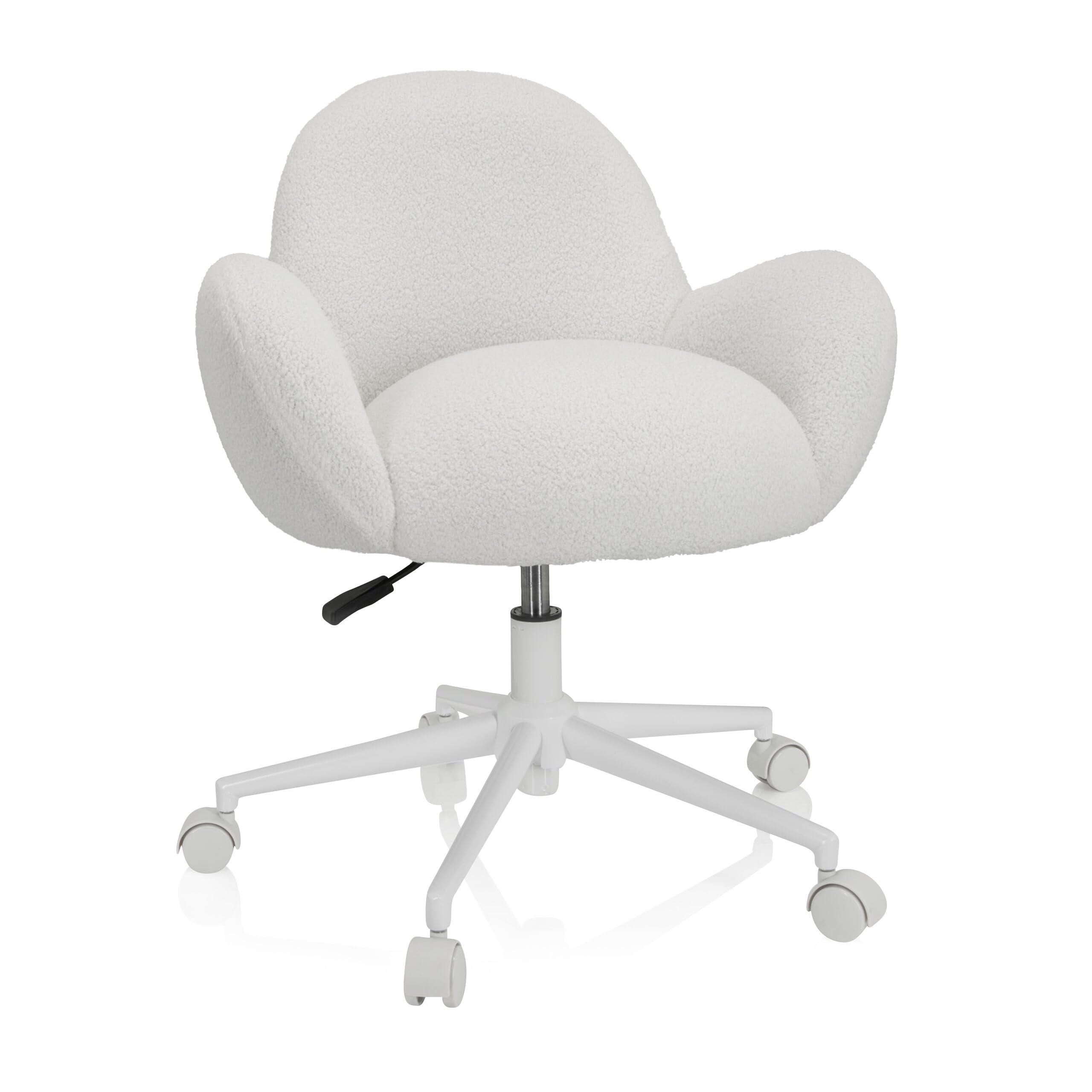 hjh OFFICE 719225 Silla giratoria Infantil y Juvenil Kid Teddy I con Piel sintética mullida, Regulable en Altura, Blanca