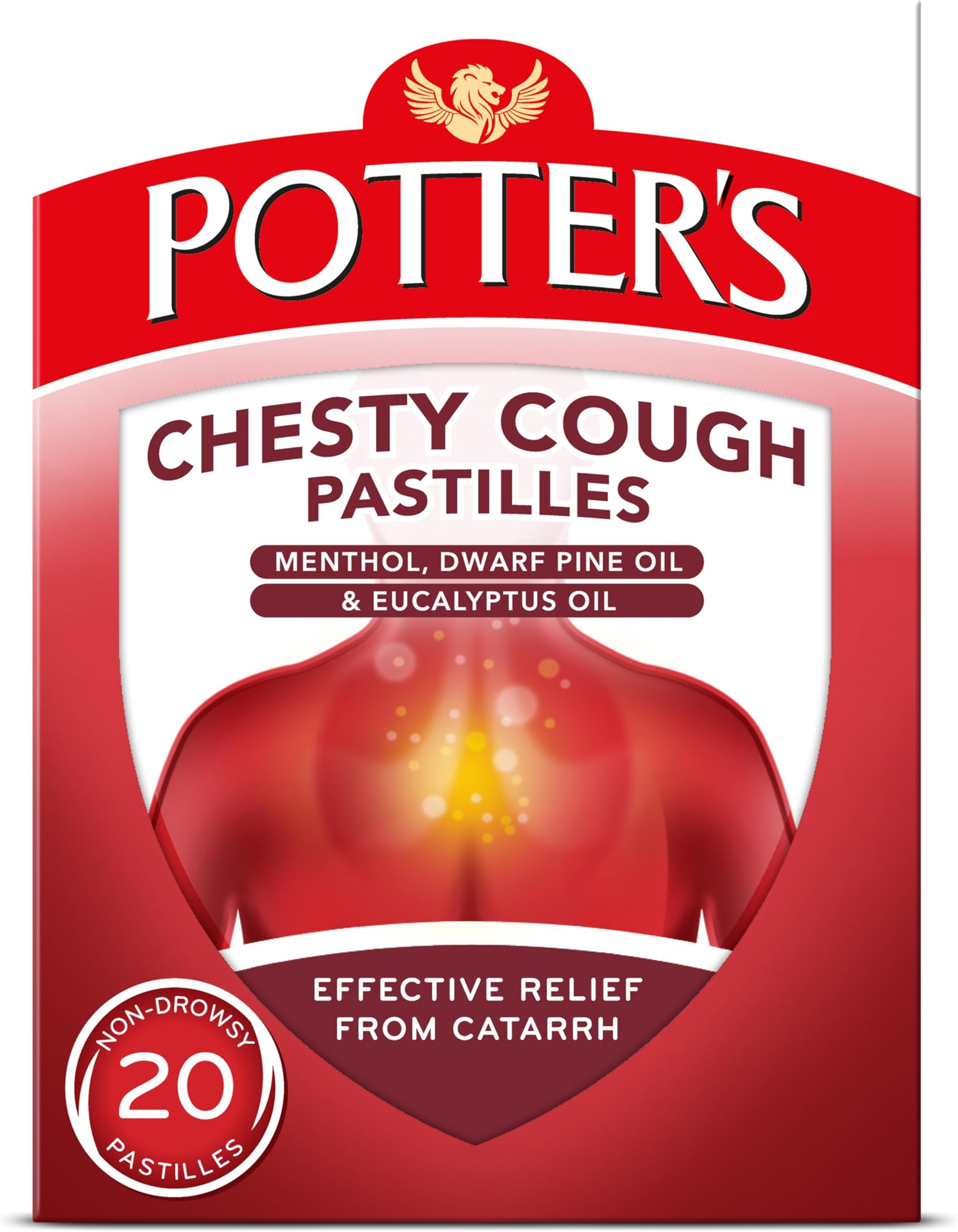 Chesty Cough Pastilles, Non-Drowsy, 20 Pastilles - Relieve the Symptoms of Catarrh, Coughs and Colds