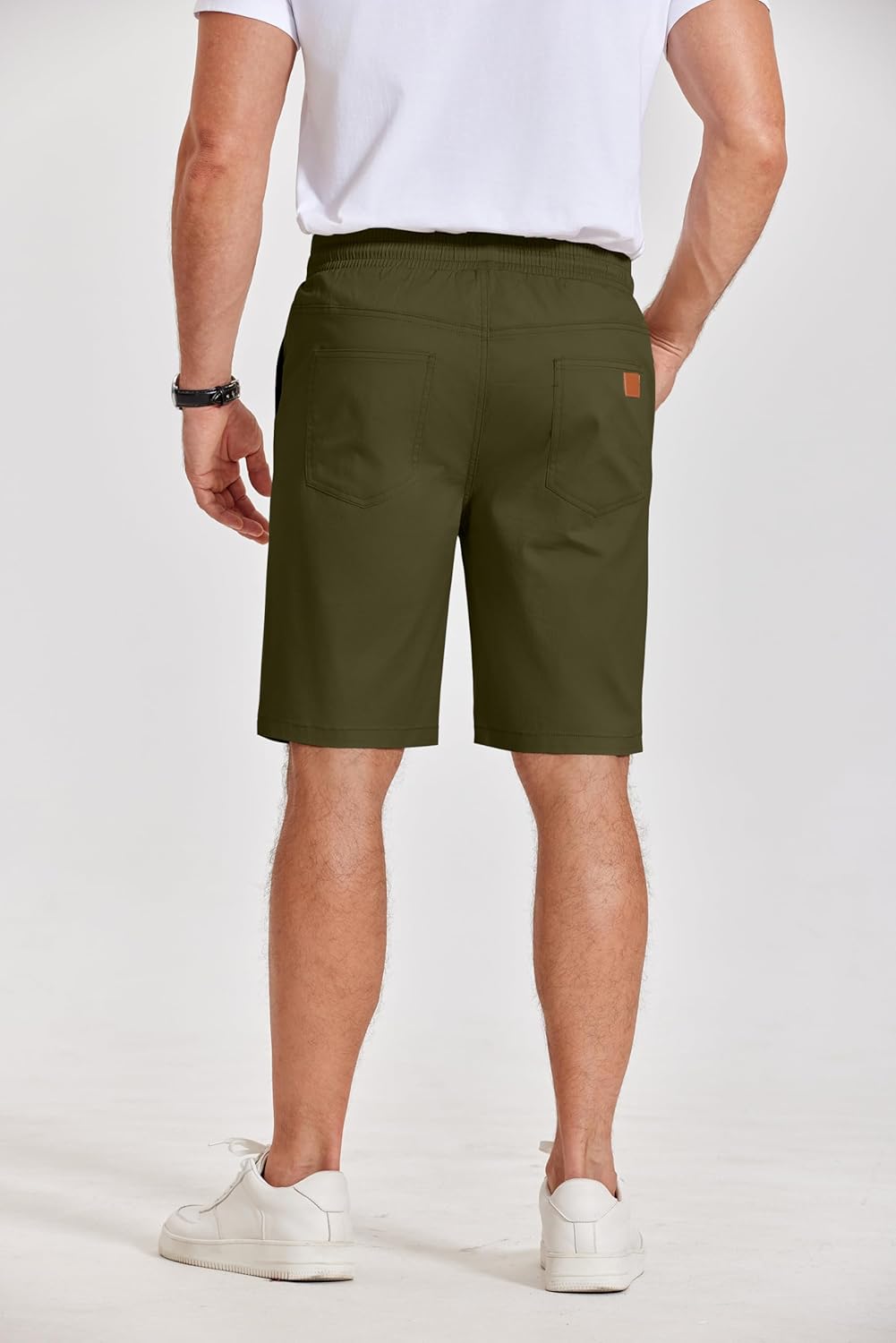 COOFANDY Mens Casual Shorts Cotton Elastic Waist Drawstring Shorts Lightweight Summer Beach Shorts - Image 4