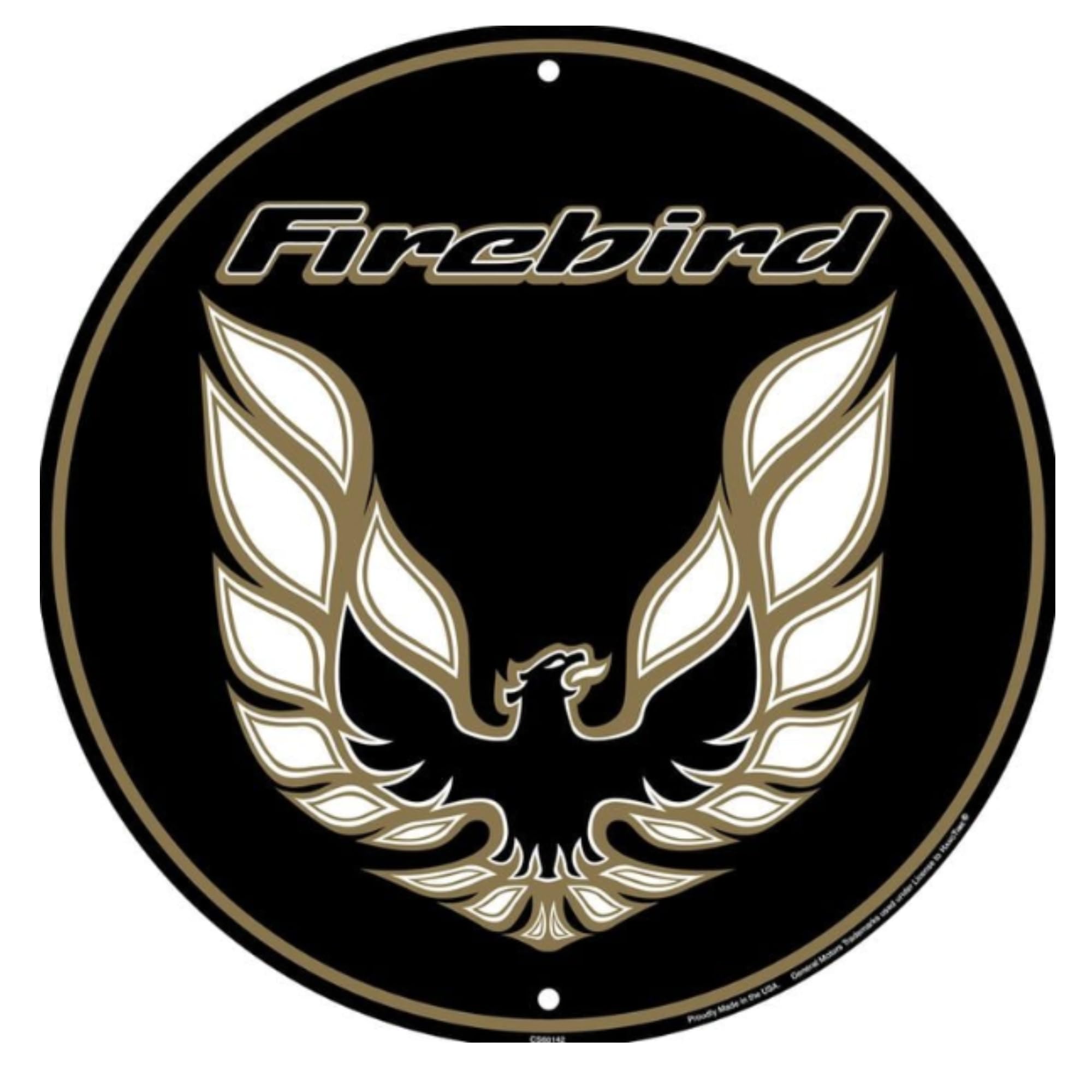 Signs 4 Fun Pontiac Firebird Round Sign | 12' Diameter | Embossed Aluminum | Made in USA