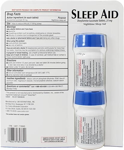 Miniatura 2 de Kirkland Signature Sleep Aid succinato de doxilamina 25 mg, 192 en total (Paquete de 3).