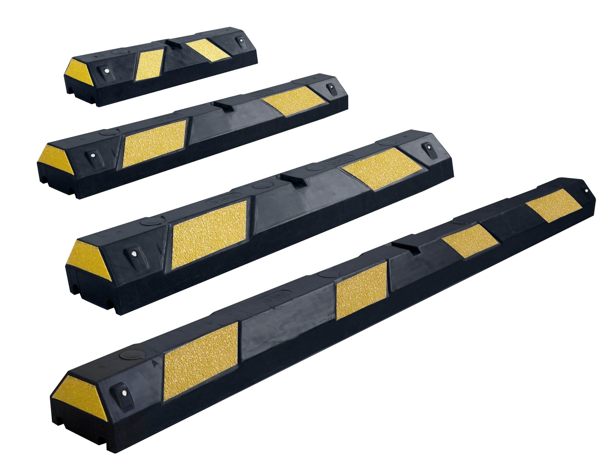Butée de parking caoutchouc 1m30 noir et jaune