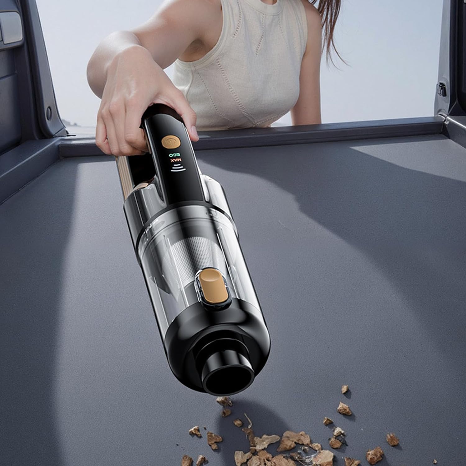High Suction Portable Auto Vacuum 18000PA Charging Compact ABS for Pet Hair Vehicle Home Use USB Rechargeable Car Vacuum