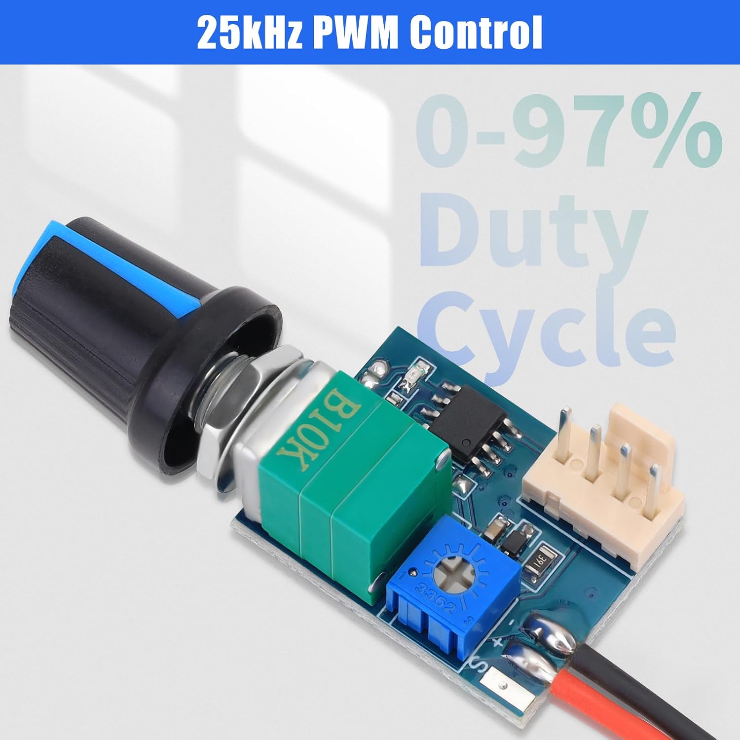 12V PWM Fan Controller Computer Fan Speed Controller PWM Speed Regulator 4-Pin with Knob Switch Adjustable Duty Cycle for PC Case CPU Cooling