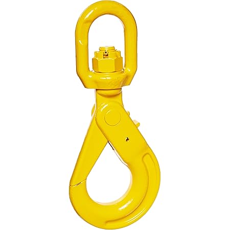 1/2” Self-Locking Swivel Hook – Grade 80 Steel, 12,000 Lbs Working Load Limit, Yellow Painted