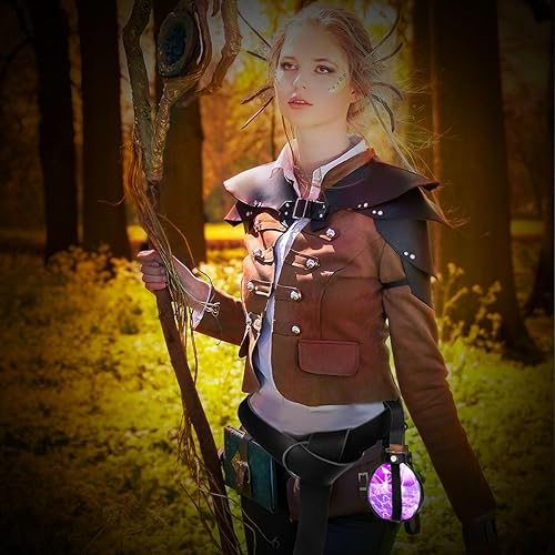 Miniatura 5 de Botellas de poción de corcho mágico oscuro, botella redonda de vidrio de corcho esférico con cinturón, luz LED, soporte de vidrio, cinturón de cuero