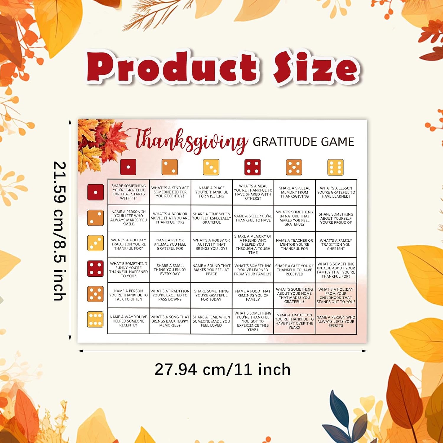 Fullhawl 36 Pcs Thanksgiving Party Games Set Thanksgiving Dice Game Fall Party Supplies Holiday Celebration Fall Trivia Harvest Family Team Activities
