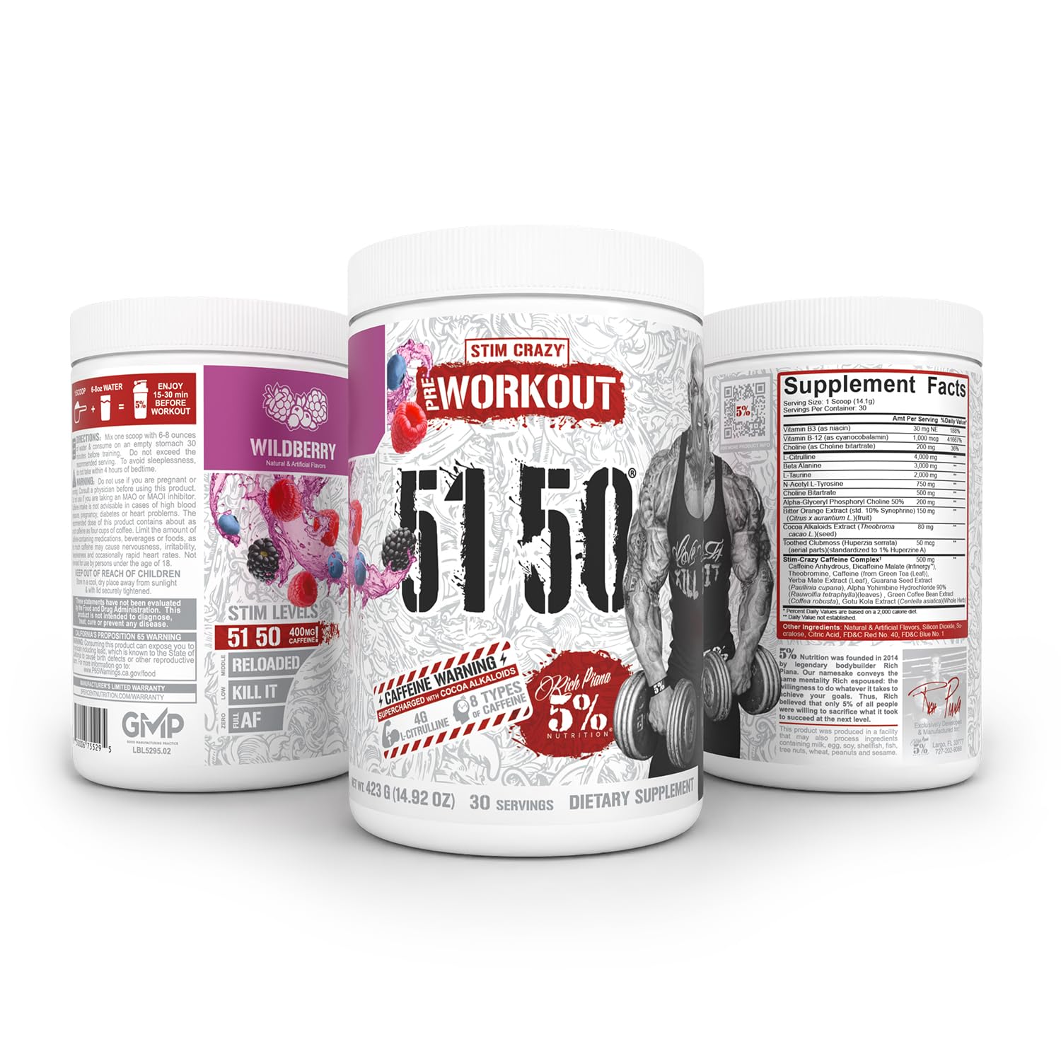 5% Nutrition 5150 High Stim Pre Workout Powder (Wildberry) — Amazon image 2