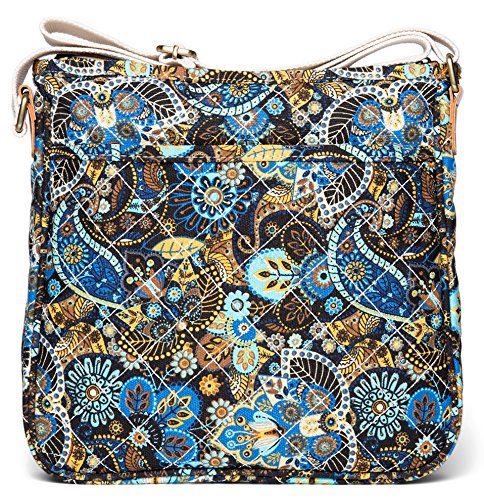 Malirona KJ016-FB144 Women 'S Durable Floral Crossbody Bag Canvas Messenger Handbag Multi Pocket Travel Satchel Purse thumb #2