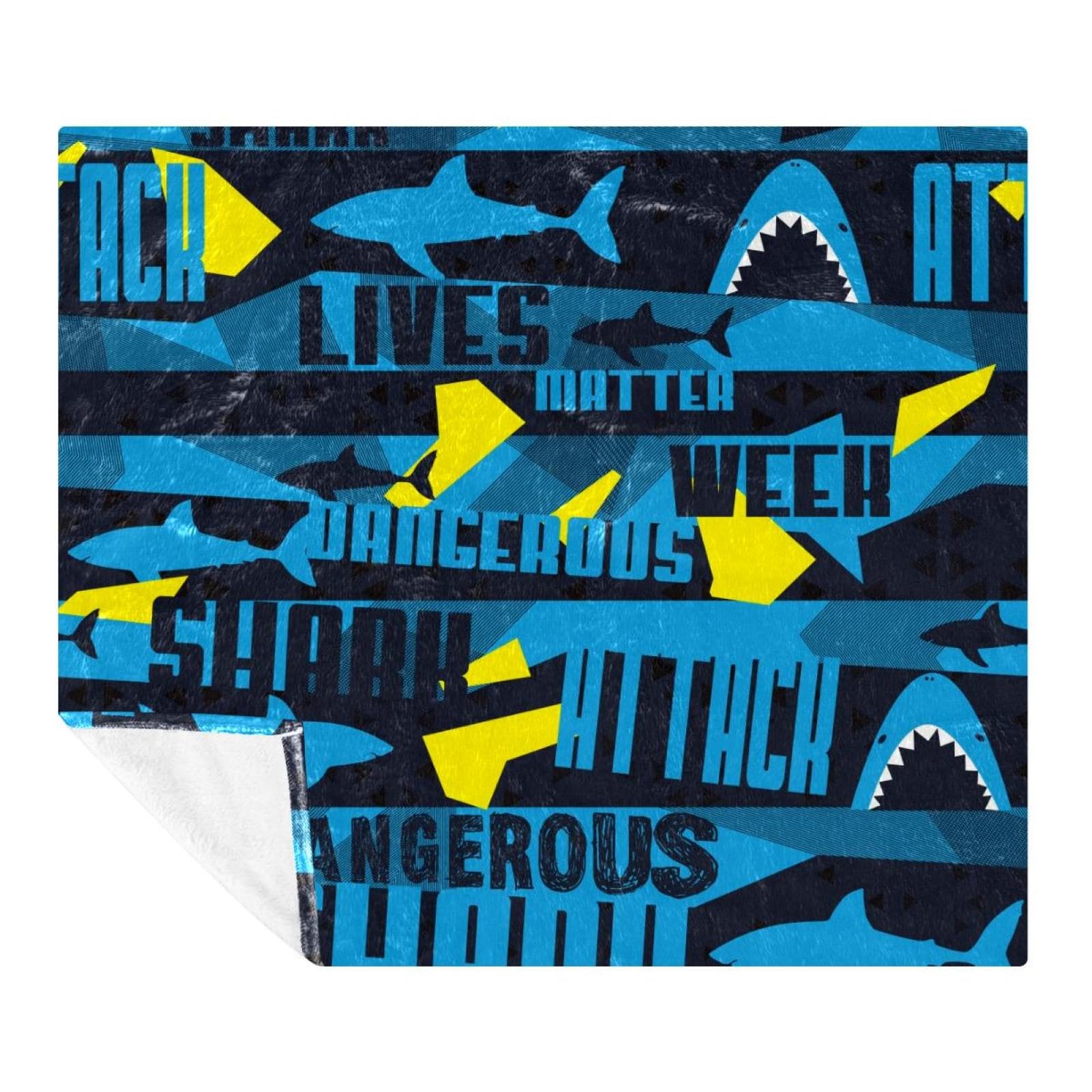 Couverture douce et confortable en microfibre Grunge Shark 150x200 cm