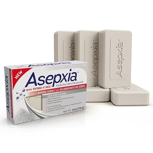 Asepxia Jabón en barra para tratamiento del acné con bicarbonato de sodio, lavado facial, limpieza profunda, extractos naturales, uso diario suave,