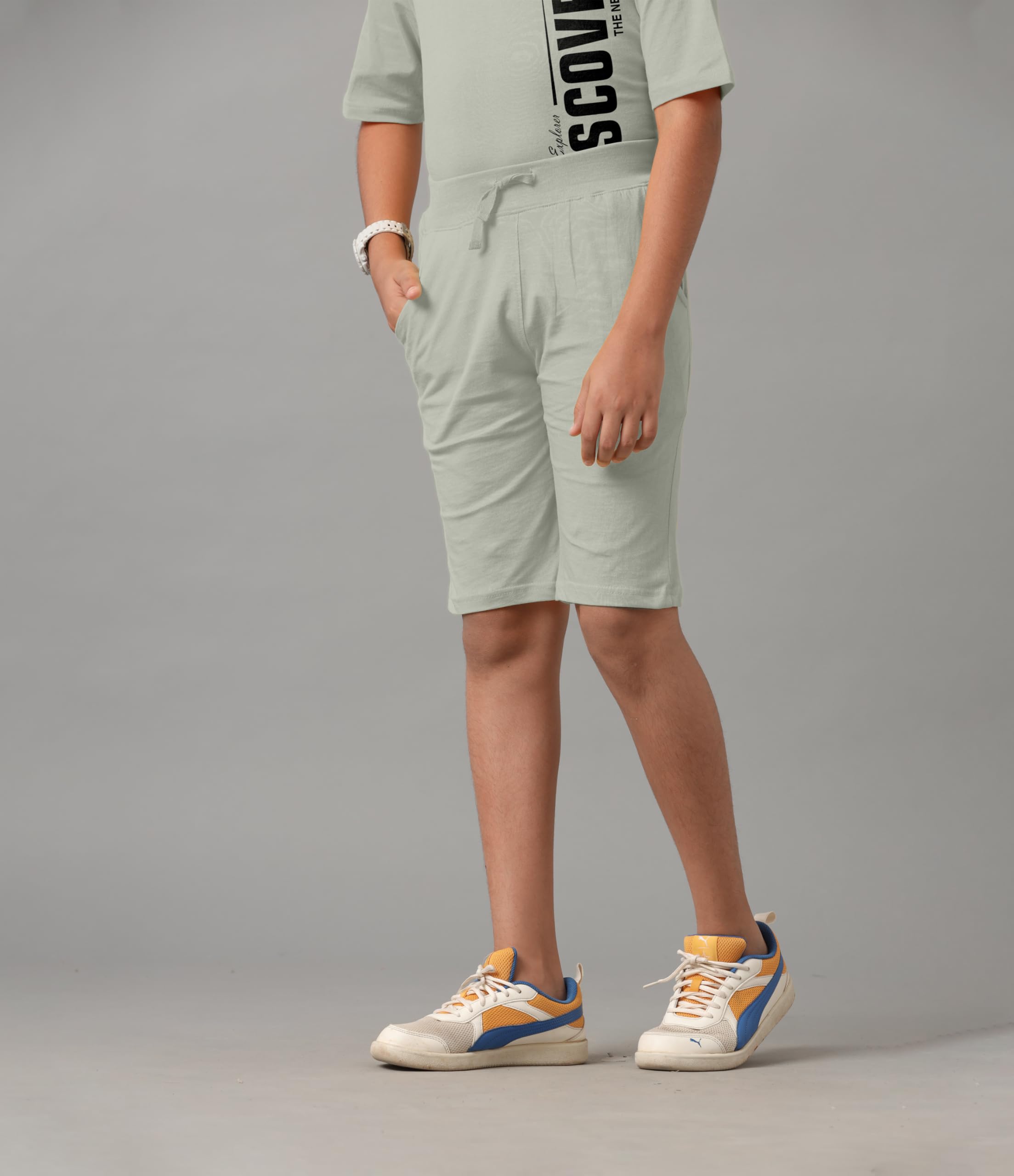 KYDA KIDS Camiseta y pantalones cortos para niño, 100% algodón puro, estampados, corte holgado, camiseta y pantalones cortos con hombros descubiertos