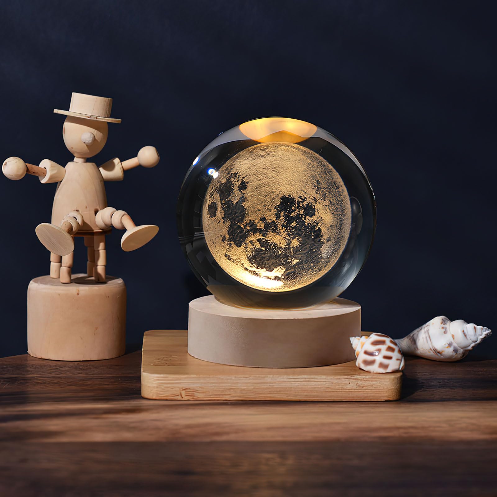 Luce notturna colorata con sfera di cristallo delfino 3D, compleanno fidanzata compagno di classe moglie bambini Natale regalo di San Valentino  39