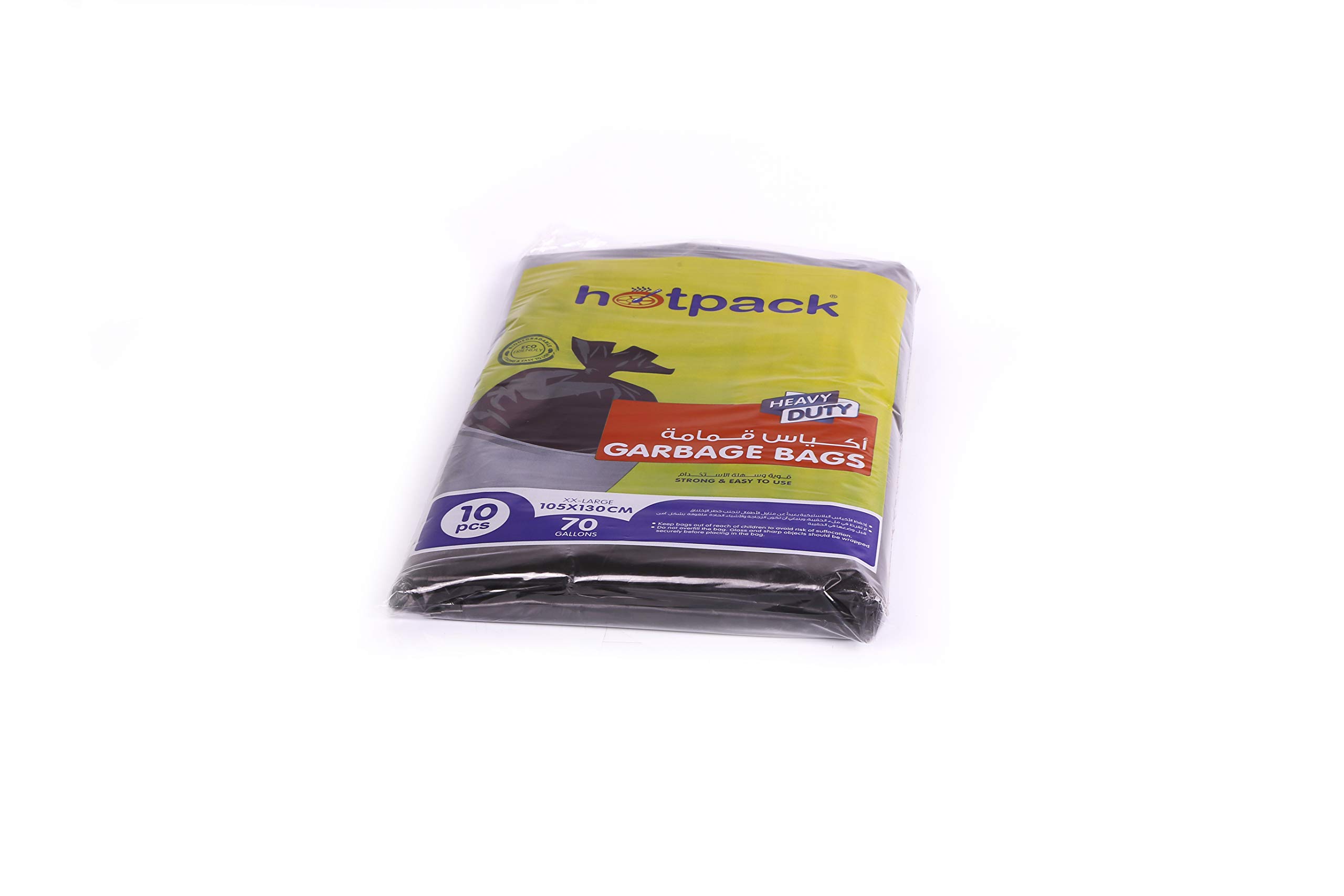 Hotpack Garbage Bag, 70 Gallon, 10 Pieces