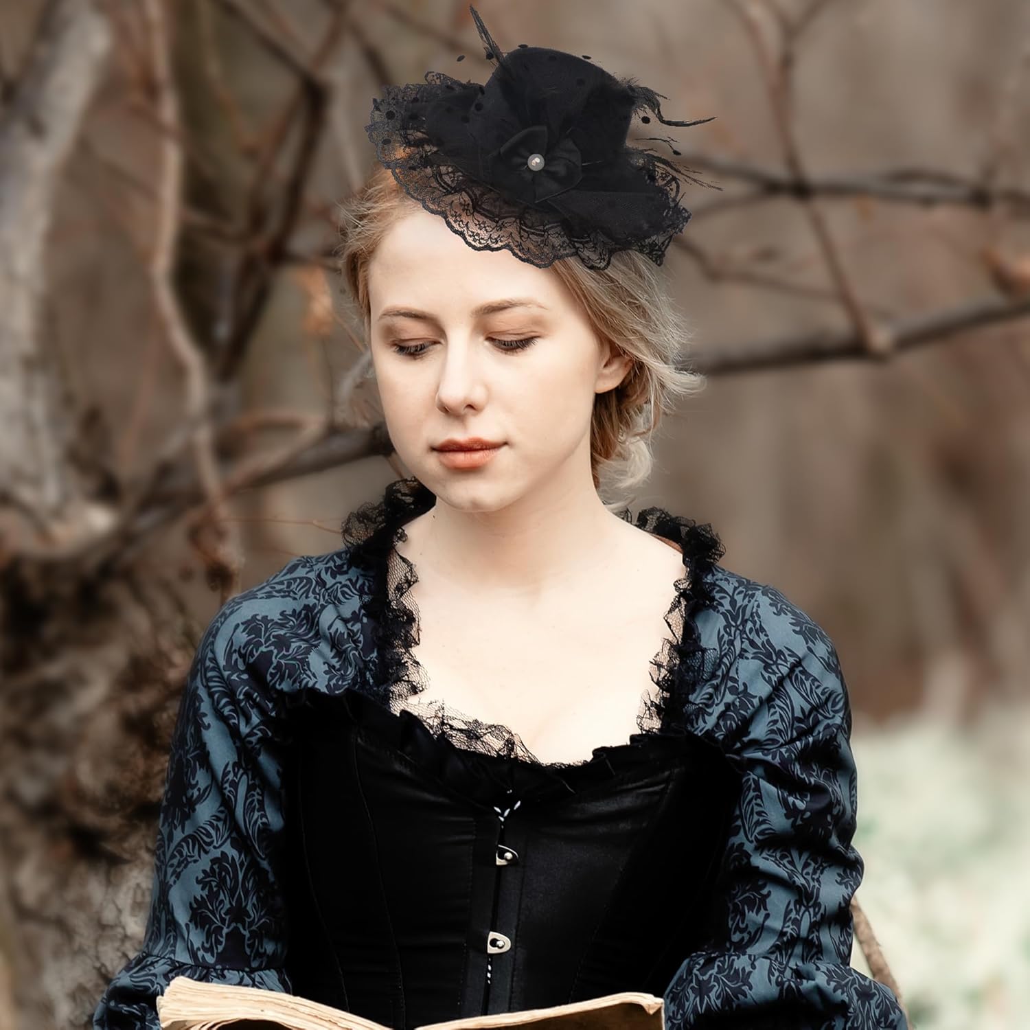 6pc Girls Mini Fascinator - Victorian Tea Party Derby Fascinators for Women Girl, 6 Pieces Small Clip-On Tea Party Kentucky Hats Hair Accessories - Image 2