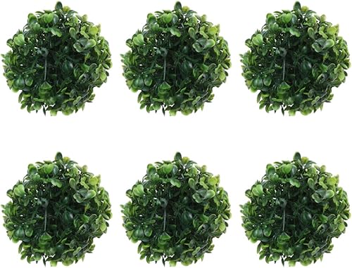 ARTIBETTER 6 unidades de 3.9 in de bola de boj artificial Topiary Plantas redondas para el hogar, boda, fiesta, decoración de jardín, patio