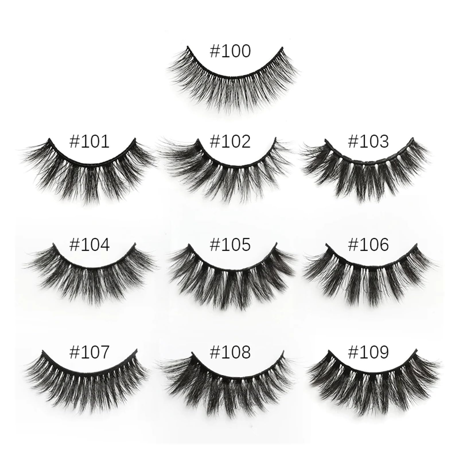 UAMOU Rzęsy 4/50/100 sztuk rzęsy luzem 3D rzęsy z norek makijaż naturalne sztuczne rzęsy delikatne długie Faux Cils maquillaje femme Cheerfully (Color : Mix 60 Pairs)