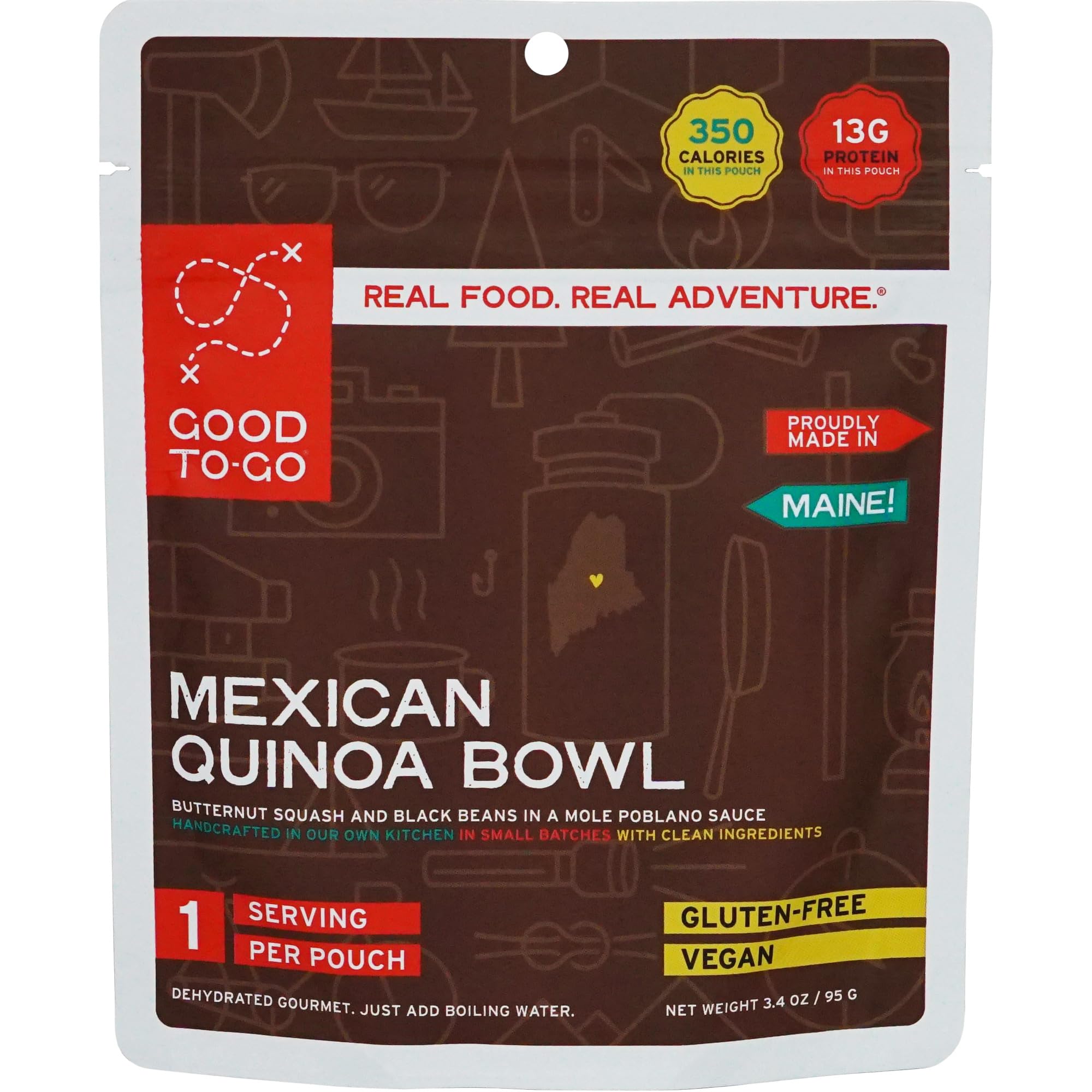 GOOD TO-GO Mexican Quinoa Bowl (Single Serving) | Camping & Backpacking Food | Just Add Water Backpacking Meals | Good To-Go Dehydrated Meals Taste Better Than Freeze Dried Food