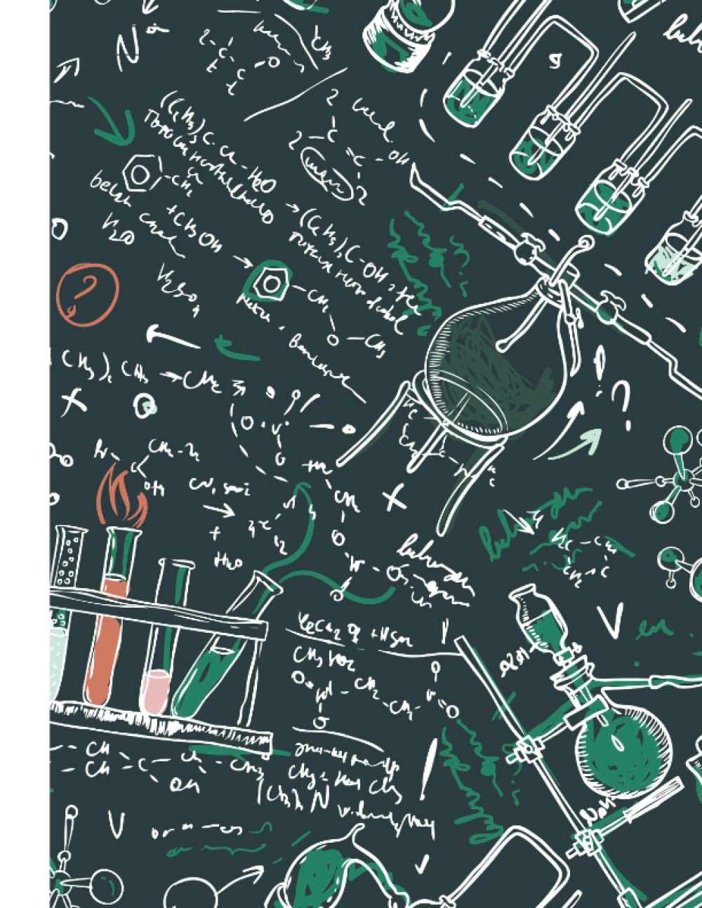 Chemistry Composition Notebook: 8.5 X 11 College Ruled Paper Lined Journal, Experiment Laboratory Equipment Pattern Cover - A Science Themed Gift For Your Friends