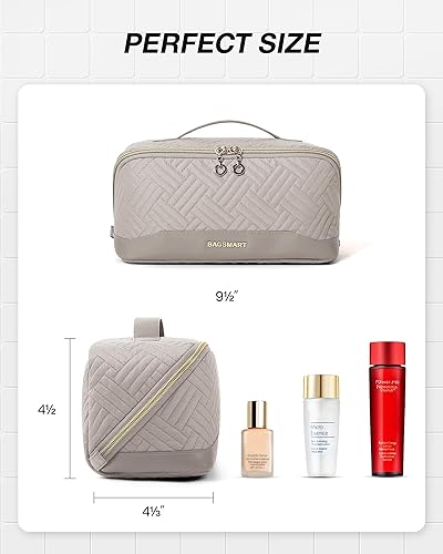 Miniatura 5 de BAGSMART Bolsa de maquillaje, bolsa de cosméticos, gris tranquil