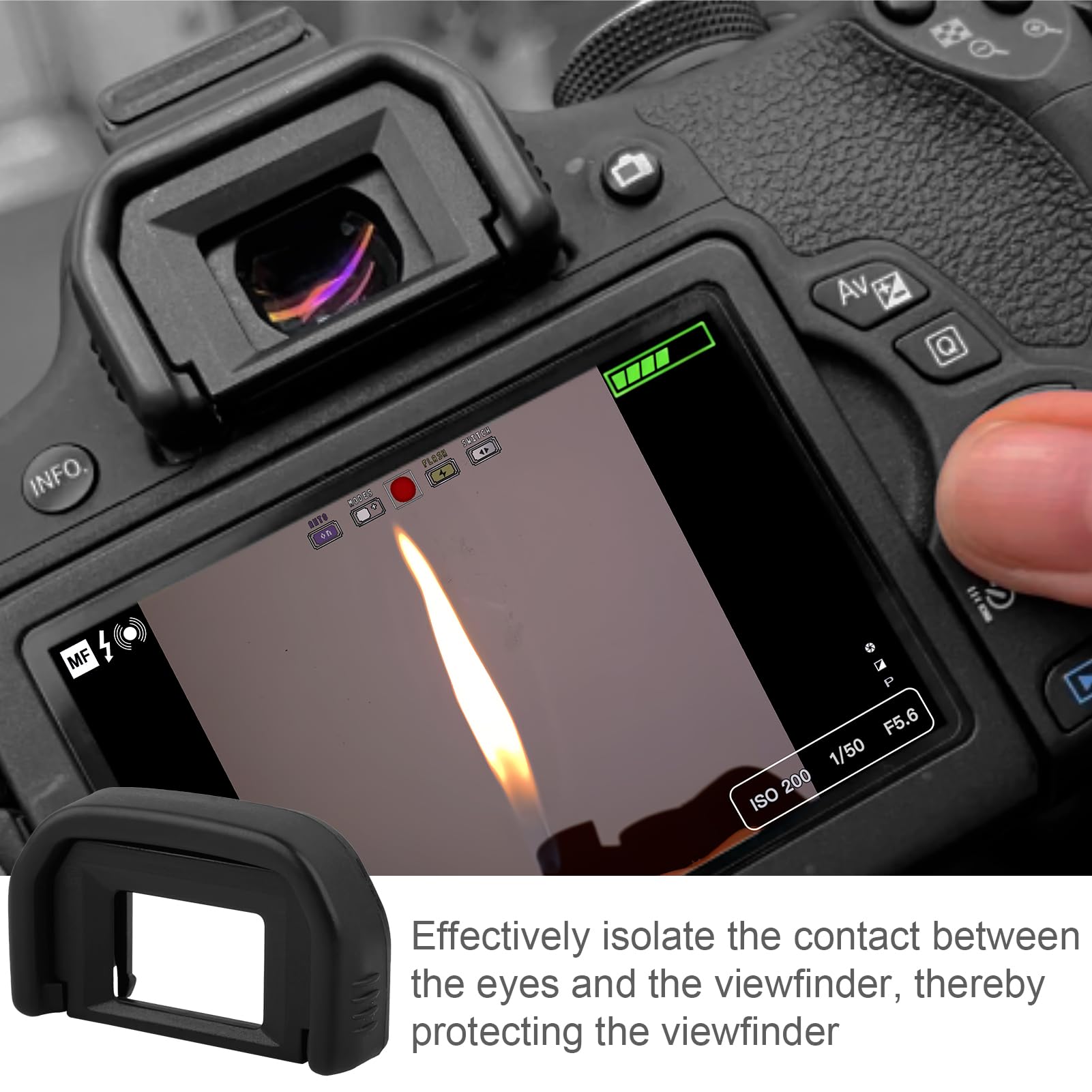 Oculare Replacement Ef Oculare In Gomma Per Canon EOS - Compatibile Con 300D, 350D, 400D, 450D, 500D, 550D, 600D, 1000D, 1100D, 700D, 100D Canon Eos 1000d - Foto 10
