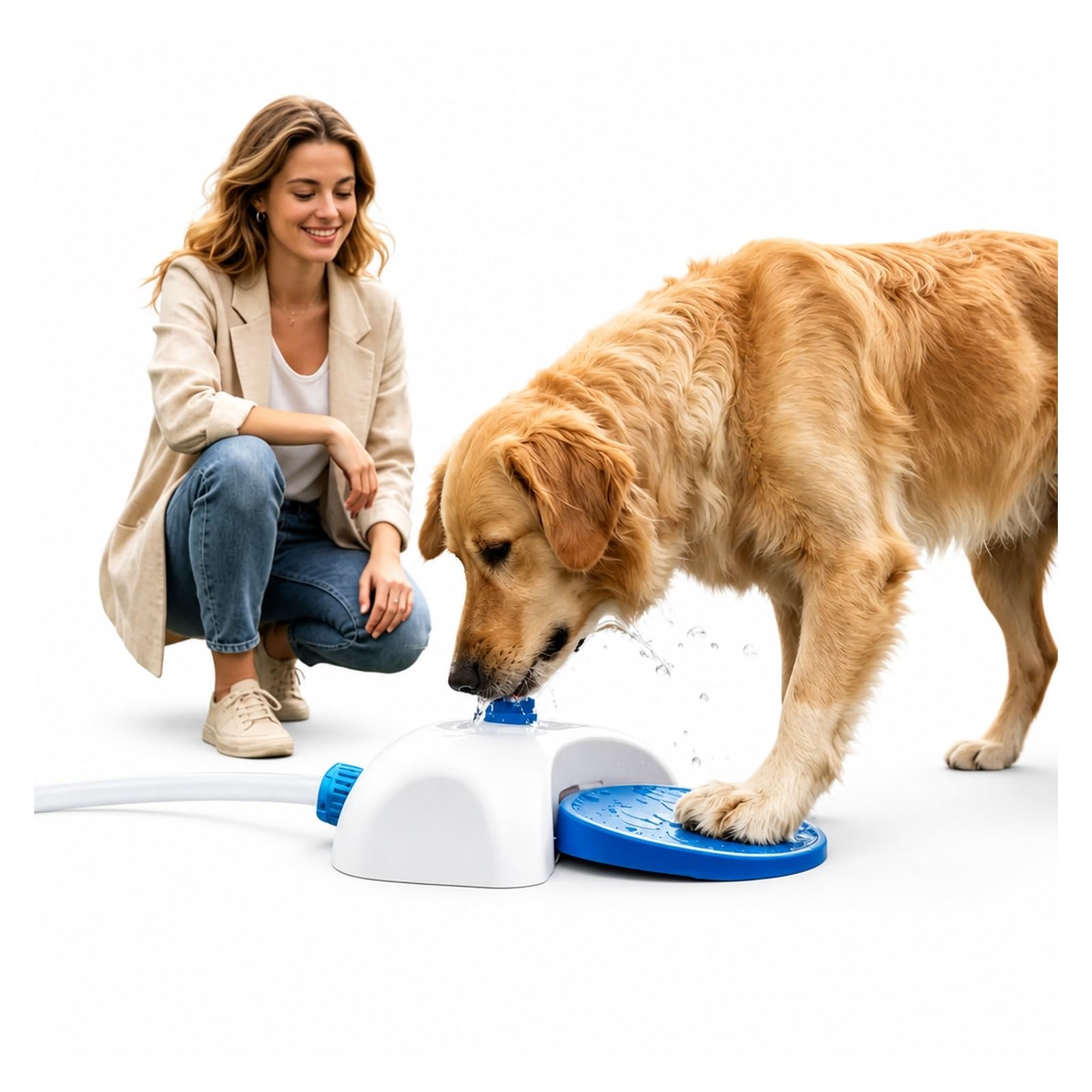 Fuente de Agua para Mascotas, Fuente De Agua para Perros con Manguera 162 Cm