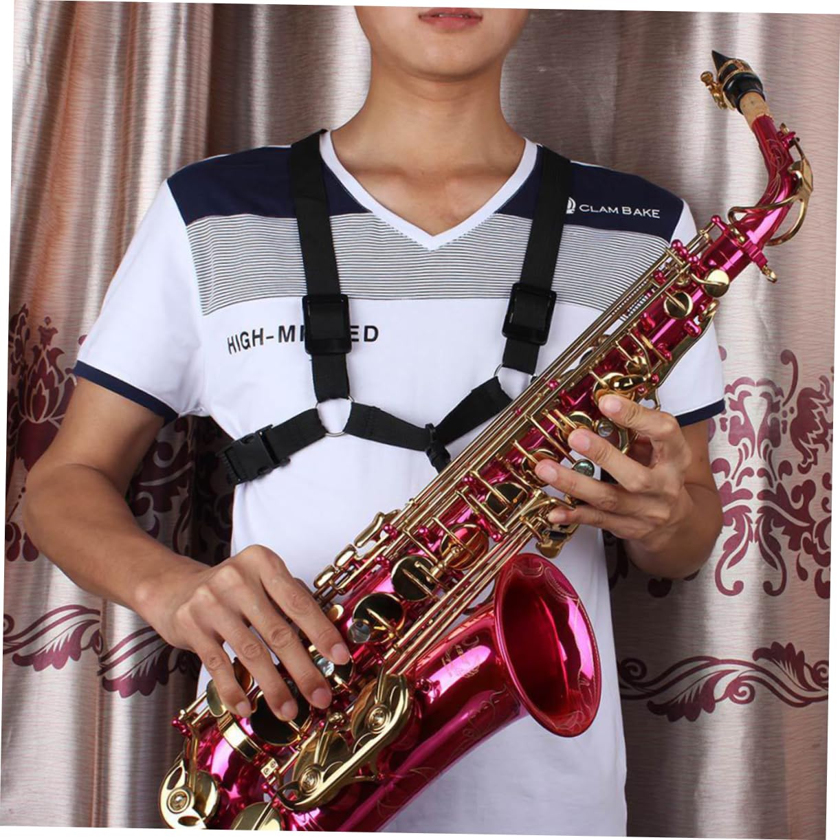 ibasenice 3pezzi Tracolla Per Sassofono Professionale Regolabile Con Gancio Antiscivolo Comfort e Stabilità Per Musicisti Design Ergonomico Per Dolori Spalle e Collo