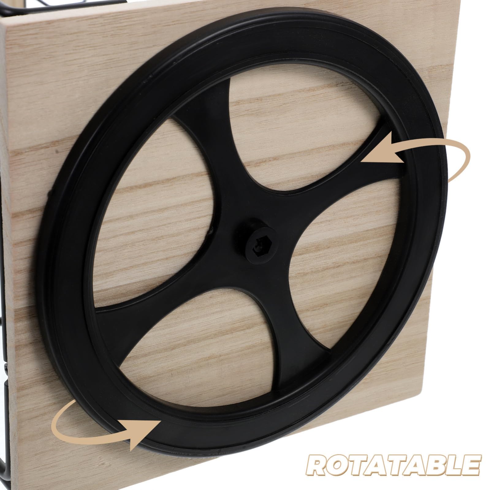CRAFTHROU Espositore per Orecchini in Legno con Ganci, Struttura a Torre Girevole 360°, Organizer per Gioielli Salvaspazio per Negozi e Banconi
