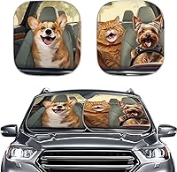 Vista 40 de Parasol para parabrisas de automóvil con estampado de playa tropical, protección universal para proteger el interior del automóvil, bloquea